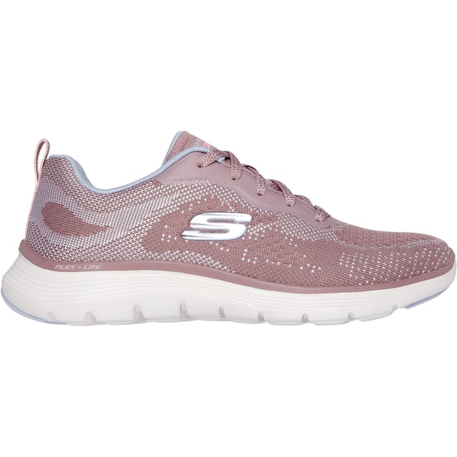 Go wild and out in flexible comfort wearing Skechers Flex Appeal 5.0 Cruising Thru. This lace-up features an engineered knit upper and a cushioned Skechers Air-Cooled Memory Foam insole.