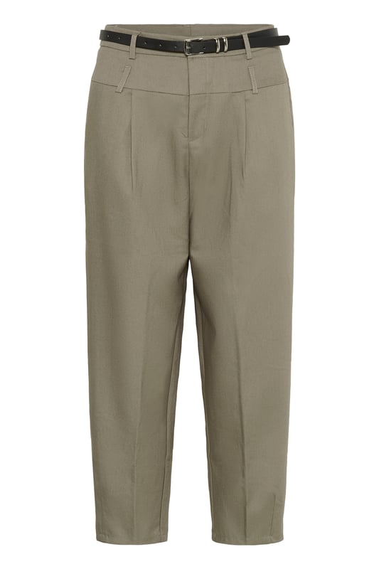 Regular fit,Hoge taille,Cropped lengte,Straight  Wassen op 30°, niet bleken, niet in de droger drogen, Druipnat ophangen in de schaduw, warm strijken max. 150° C, Droogreiniging  82% Polyester,16% Viscose,2% Elastaan