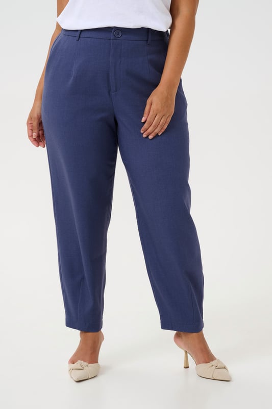 Loose fit,Elastische taille,Enkel lengte,Straight  Wassen op 30°, niet bleken, niet in de droger drogen, Druipnat ophangen in de schaduw, koud strijken max. 110° C, Droogreiniging  64% Polyester (Gerecycled),33% Viscose,3% Elastaan