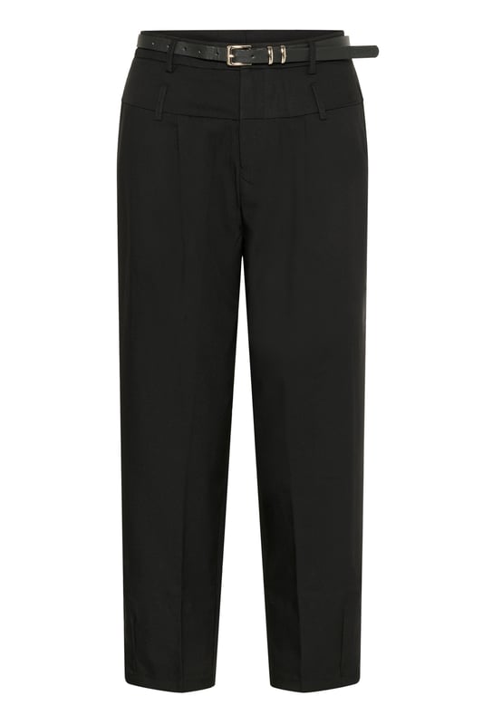 Regular fit,Hoge taille,Cropped lengte,Straight  Wassen op 30°, niet bleken, niet in de droger drogen, Druipnat ophangen in de schaduw, warm strijken max. 150° C, Droogreiniging  82% Polyester,16% Viscose,2% Elastaan