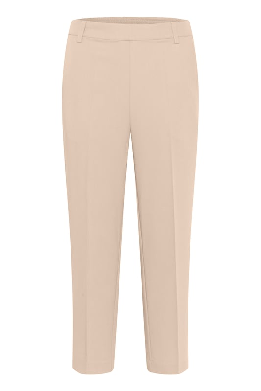 Casual fit,Hoge taille,Cropped lengte,Straight  Wassen op 30°, niet bleken, niet in de droger drogen, Druipnat ophangen in de schaduw, koud strijken max. 110° C, Droogreiniging  77% Polyester (Gerecycled),18% Viscose,5% Elastaan