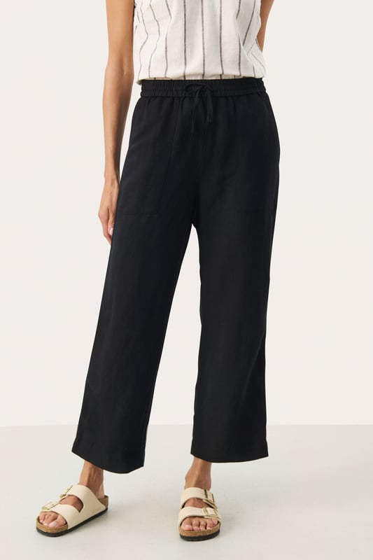 Easy fit,Comfort Taile,Über Knöchellänge,Weite leg  Schonwäsche 30°, Nicht bleichen, Nicht im Trockner trocknen, Tropnass aufhängen im Schatten, Kalt bügeln max. 110° C, Trockenreinigung  50% Leinen,50% Viskose (LENZING™ ECOVERO™)