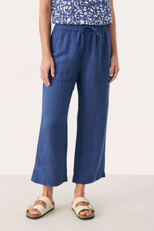 Easy fit,Comfort Taile,Über Knöchellänge,Weite leg  Schonwäsche 30°, Nicht bleichen, Nicht im Trockner trocknen, Tropnass aufhängen im Schatten, Kalt bügeln max. 110° C, Trockenreinigung  50% Leinen,50% Viskose (LENZING™ ECOVERO™)