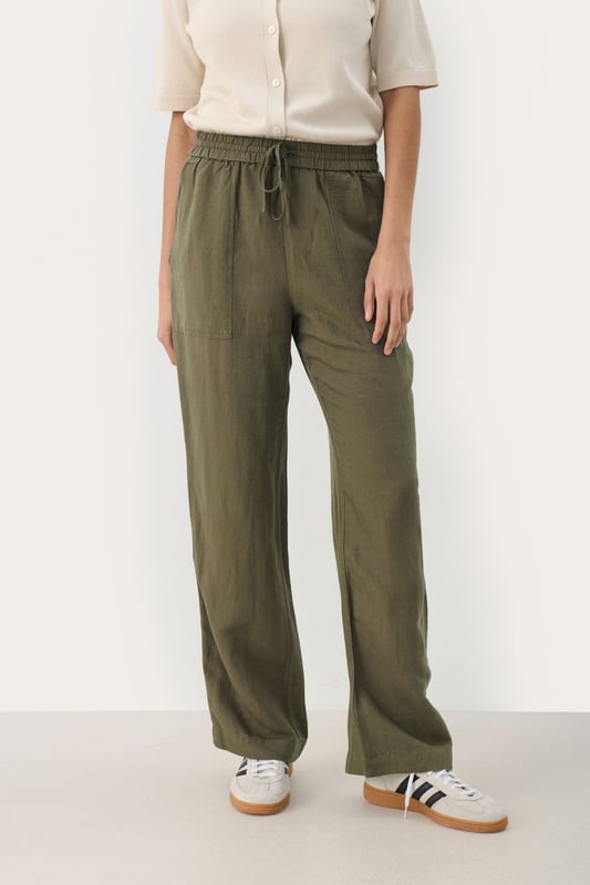 Casual fit,Regular taille,Lange lengte,Straight  Fijne was 30°, niet bleken, niet in de droger drogen, Druipnat ophangen in de schaduw, koud strijken max. 110° C, Droogreiniging  50% Linnen,50% Viscose (LENZING™ ECOVERO™)