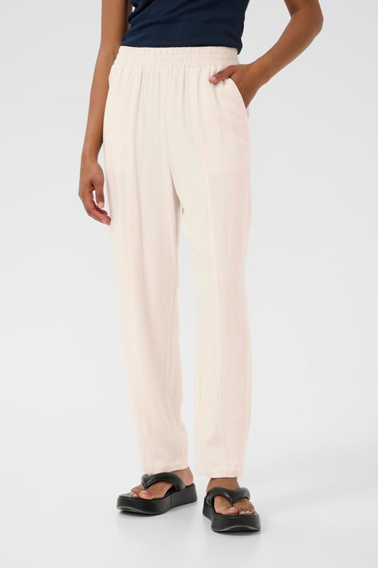 Regular fit,Hoge taille,Enkel lengte,Straight  Fijne was 30°, niet bleken, niet in de droger drogen, Druipnat ophangen in de schaduw, koud strijken max. 110° C, Droogreiniging  70% Viscose,30% Linnen