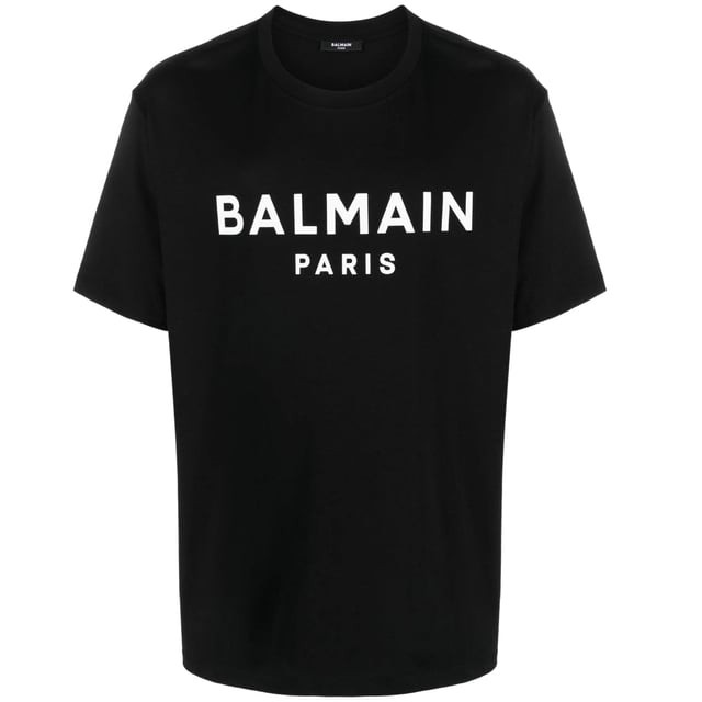 Elevate your wardrobe with the Balmain Paris Bold Brand Logo Black T-Shirt, a statement piece that combines luxury and casual style effortlessly. Crafted from premium, soft cotton, this t-shirt ensures all-day comfort while showcasing the iconic Balmain logo boldly across the chest. Its crisp white colour offers versatile pairing options, making it perfect for both relaxed weekends and stylish outings. Designed for those who appreciate high fashion with a modern edge, this t-shirt adds a touch of Parisian sophistication to any outfit. Invest in timeless quality and standout style with this essential Balmain piece. 100% Cotton. Made In Italy. AH1EF000BB29 EAB