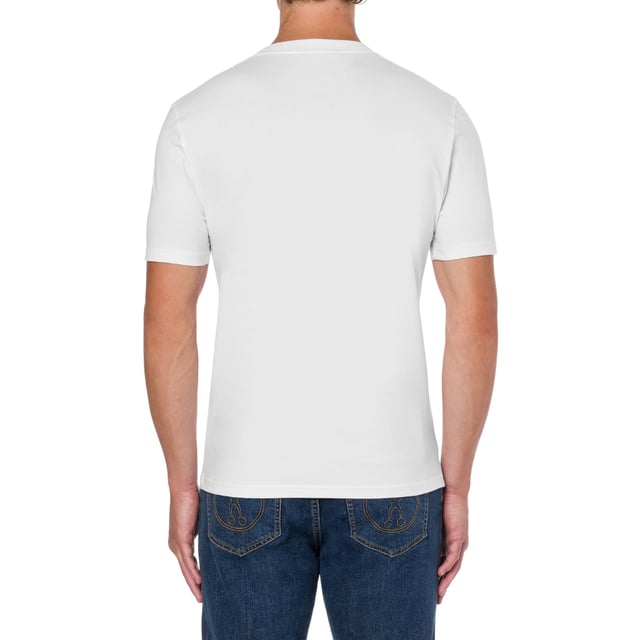 Elevate your wardrobe with the Moschino Couture White T-Shirt, a perfect blend of luxury and casual style. Crafted with premium materials, this white t-shirt offers exceptional comfort and durability, making it ideal for everyday wear. Its clean, minimalist design features subtle branding that adds a touch of sophistication without overwhelming your look. Whether paired with jeans for a relaxed outing or layered under a blazer for a chic ensemble, this versatile piece enhances your style effortlessly. Invest in timeless quality and stand out with Moschino's signature flair. 1001 WHITE T-SHIRT MALE, Made in Portugal, 100% Cotton