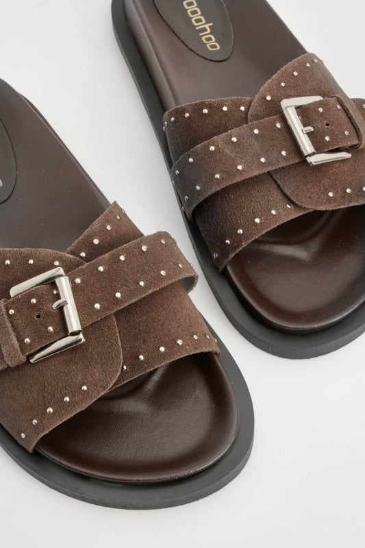 Studded Leather Sliders