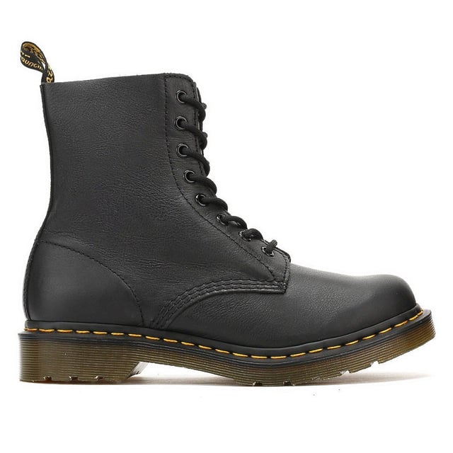 The Pascal Virginia ankle boot has a full smooth leather upper in a revamped matte black finish and exposed stitching compliment these boots. Pascal is made with Virginia, a soft, fine grained Nappa leather.