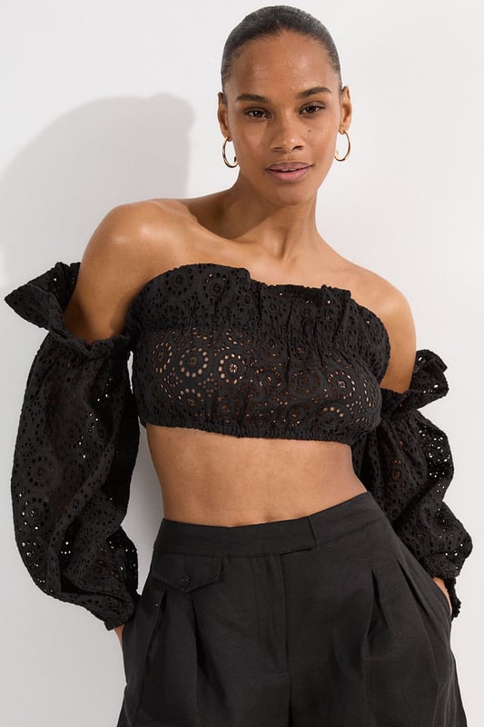 Beach Woven Bardot Beach Top