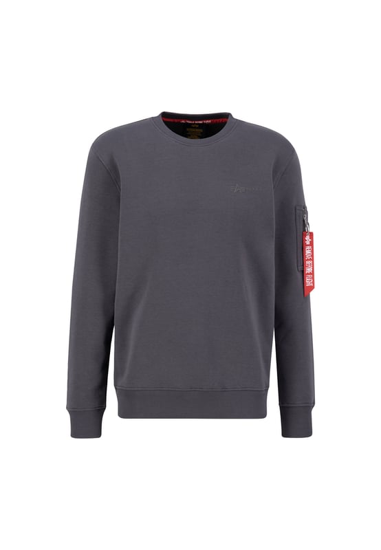 Air Force Sweatshirt El suéter Air Force de Alpha Industries es la sudadera perfecta para hombres que buscan un look informal. Tiene un corte regular y no está forrado, lo que lo hace especialmente cómodo de llevar. El estampado del logo en la parte delantera le da un toque moderno. Con mangas largas, es la prenda ideal para los días frescos.