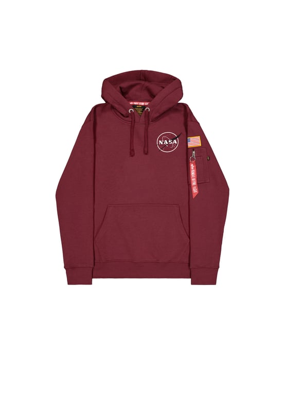 Space Shuttle SMU Hoodie The Space Shuttle Hoodie from ALPHA INDUSTRIES is a stylish hooded sweatshirt for men. Featuring a practical kangaroo pocket, a shell made of 80% cotton and 20% polyester, and a striking logo print pattern, this long-sleeved hoodie is a must-have for all Alpha enthusiasts.