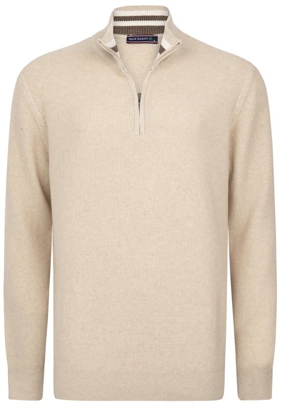 Entdecken Sie den Felix Hardy Herren Stehkragen-Halbzip-Pullover, der nahtlos Stil und Komfort vereint. Hergestellt aus 100% Baumwolle, verkörpert dieser Pullover Felix Hardys Engagement für hochwertiges Handwerk und natürliche Materialien. Mit einem geraden Schnitt für eine moderne Ästhetik ausgestattet, bietet er einen Halbzip-Verschluss für zusätzlichen Komfort. Perfekt für den täglichen Gebrauch bietet dieser Pullover ganztägigen Komfort und einen gepflegten Look, der für Büroumgebungen geeignet ist. Er dient auch als vielseitiges Kleidungsstück zum Schichten in kühlerem Wetter oder Übergangszeiten. Kombinieren Sie ihn mühelos mit Chinos oder Jeans für ein smartes Freizeit-Outfit oder tragen Sie ihn über einem Hemd oder T-Shirt für verschiedene Styling-Optionen. Erhältlich in mehreren Farben, die Ihren persönlichen Vorlieben entsprechen, und einfach zu pflegen mit maschinenwaschbaren Eigenschaften, gewährleistet er Langlebigkeit, ohne dabei auf Stil zu verzichten.