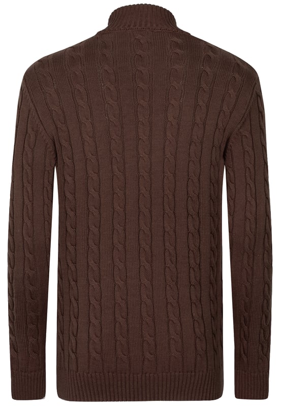 Felix Hardys Herren-Halbreißverschluss-Pullover mit Zopfmuster vereinen Eleganz und Komfort. Aus Baumwolle gefertigt, bieten sie ein natürliches und angenehmes Tragegefühl. Das klassische Zopfmuster-Design mit Halbreißverschluss verleiht diesen Pullovern einen zeitlosen und vielseitigen Look, während der hochwertige Stoff Weichheit und Haltbarkeit gewährleistet.Die Pullover bieten mehrere wichtige Eigenschaften und Vorteile. Hergestellt aus hochwertigen Materialien, garantieren sie Weichheit und Widerstandsfähigkeit. Das klassische Zopfmuster mit Halbreißverschluss betont ihre zeitlose Anziehungskraft und macht sie für verschiedene Anlässe geeignet, dank ihres schlichten und eleganten Stils. Komfort steht im Vordergrund, mit einer flexiblen Struktur und einer bequemen Passform, die ideal für ganztägiges Tragen ist.Die Pullover lassen sich mühelos mit Jeans, Hosen oder Chinos kombinieren und sind in verschiedenen Farben erhältlich, um den persönlichen Stilvorlieben gerecht zu werden. Saisonale Vielseitigkeit macht sie passend für Frühling, Herbst und kühlere Sommertage. Stil-Tipps umfassen lässig-schicke Optionen wie die Kombination mit Jeans und Stiefeln oder elegante Abendlooks mit maßgeschneiderten Hosen und eleganten Schuhen. In kälteren Wetterlagen können Sie sie mit einer Jacke oder einem Mantel für zusätzliche Wärme und Stil kombinieren.Pflegehinweise empfehlen Handwäsche oder Maschinenwäsche in kaltem Wasser, Bügeln bei niedriger Hitze und Vermeidung von Bleichmitteln oder chemischer Reinigung. Mit sorgfältiger Aufmerksamkeit für Details und Verwendung hochwertiger Materialien sind Felix Hardys Herren-Halbreißverschluss-Pullover mit Zopfmuster darauf ausgelegt, sowohl Stil als auch Komfort zu bieten und sie zu einem vielseitigen Kleiderschrank-Essential für jede Jahreszeit zu machen.