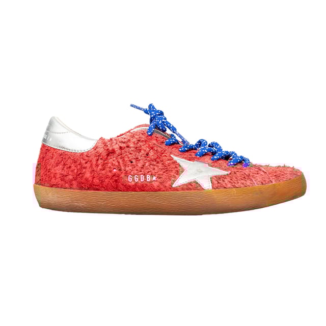 Empfohlener Verkaufspreis
Weiche, rote Wildleder-Sneaker mit Felleffekt, silbernen Verzierungen, Sternenakzenten und blauer Schnürung im Low-Top-Design für einen auffälligen Look.

Anmerkungen: Es sind einige Mängel vorhanden. Maße: Länge: 285 mm