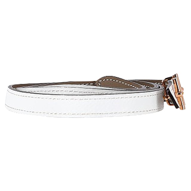 VINTAGE, RRP AS NEW
The Hermès Reversible Ancre Belt Kit in White Leather with Gold-Tone Hardware is a versatile and luxurious accessory. Featuring Epsom leather trim and a reversible design, this belt offers flexibility in styling options. The peg-in-hole closure ensures a secure and adjustable fit. With its timeless design and high-quality craftsmanship, this Hermès belt kit is a sophisticated addition to any wardrobe, adding a touch of elegance to a variety of outfits.

Hermès Reversible Ancre Belt Kit in White Leather
Condition: Excellent
Signs of wear:  No sign of wear.
Packaging: None
Color: White 
Material: Leather 
Size: One Size | One Size
Measurements: Width: 900; Length: 15
SKU: NAPPUGBAC420808W