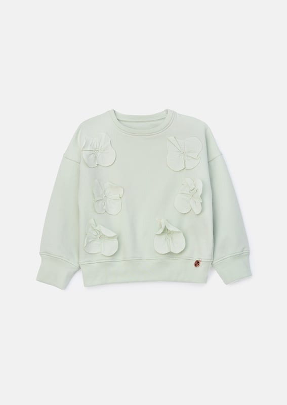 It's   to be! Upgrade your summer wardrobe with our new super soft sweat with delicate flower applique detail. It's a seasonal style staple.