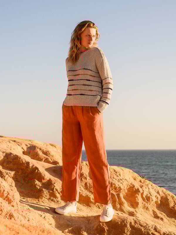 A new-season sweater to revive your layered looks, this Celtic & Co. take on the classic Breton jumper will fast become your favourite.Crafted in slub yarns with a chunky, uneven structure created through random drop stitches, it's trimmed with functioning buttons at the left shoulder for a little extra detail.