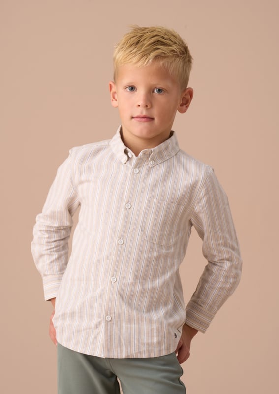 Earn your stripes! Our new stripe shirt is crafted from classic Oxford cotton to give a smart profile. Regular cut with a button-down collar and a versatile   colourway makes for perfect summer styling. Pair with our textured chino for a sharp. stylish outfit.