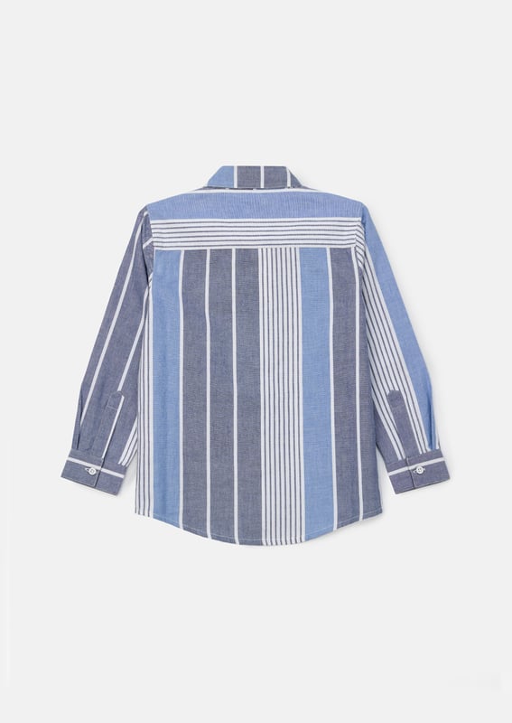 Earn your stripes! Our new stripe shirt is crafted from classic Oxford cotton to give a smart profile. Regular cut with a button-down collar and cool   and white unique stripe placement makes for perfect summer styling. Pair with our textured chino for a sharp. stylish outfit.