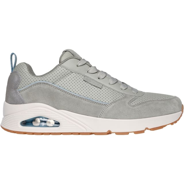 Sportieve verfijnde stijl ontmoet comfort in de Skechers Street Uno - Stacre 2.0. Deze veterschoen heeft een bovenwerk van suede en duraleather, met een Skechers Air-Cooled Memory Foam zool en een zichtbare Skech-Air luchtkussen middenzool.