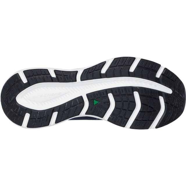 Enjoy well-cushioned performance while minding your footprint wearing Skechers Relaxed Fit Edgeride Contention. This vegan athletic style features a mesh upper with stretch laces, a well-cushioned midsole and a Skechers Air-Cooled Memory Foam insole