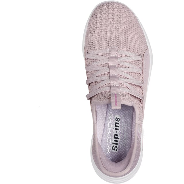 Step into stylish comfort with Skechers Hands Free Slip-ins: Relaxed Fit Sport - Ballet Chic. Featuring a mesh bungee-laced upper, our exclusive Heel Pillow, and a cushioned Skechers Air-Cooled Memory Foam insole.