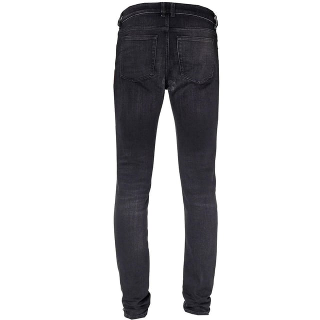 Pantalones vaqueros negros Diesel, bragueta de botones, 95% algodón, 3% poliéster, 2% elastano, corte ceñido, marca Diesel