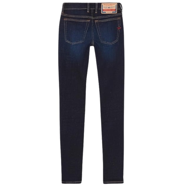 Dieselblauwe spijkerbroek, knoopgulp, 98% katoen, 2% elastaan ​​stretchdenim, skinny pasvorm, Diesel-branding