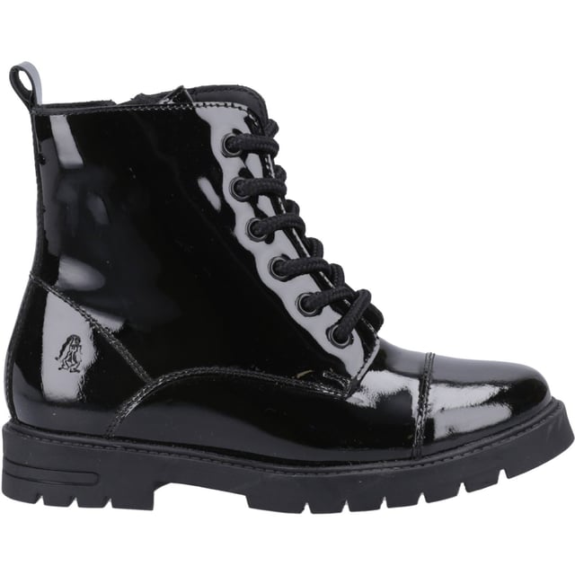 Stylish and hardwearing; the Lauren is sure to be a winner with its trendy styling and treaded sole. Featuring easy on and easy off hidden inside zip and lace up fastening, this boot will keep feet to feel secure and warm throughout the school day.