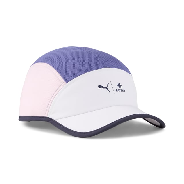 PRODUCT STORY: Every runner is a star â€“ whether you're lacing up for the first time or running your 100th race. From tanks and tops to shorts and tights, PUMA x SAYSKY has something for every runner. This ultra-light PUMA cap features breathable mesh side panels and a packable design for easy storage. FEATURES & BENEFITS: Made with at least 50% recycled materials.. DETAILS: 6-panel shape; Adjustable closure; Mesh side panels; Packable function; PUMA branding details.