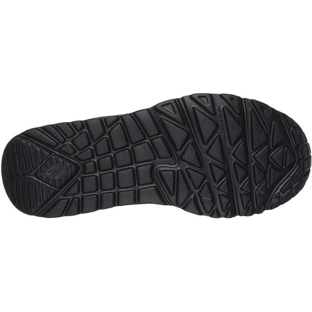 Stap in stijlvolle, comfortabele demping met de Uno Lite Easy Zip. Deze veterschoenen heeft een monochrome durabuck bovenkant met een kwartrits-detail, een Skechers Air-Cooled Memory Foam inlegzool en een platform wig-dempende middenzool.