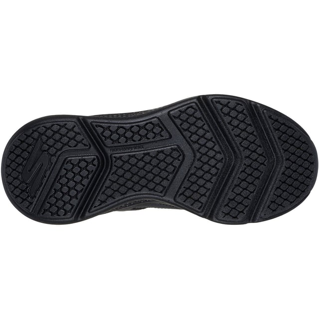 Play all day in comfort with Skechers GO RUN Elevate Sporty Spectacular. This sporty design features a mesh and synthetic upper with stretch laces, an adjustable instep strap, and a breathable Skechers Air-Cooled Goga Mat comfort insole.