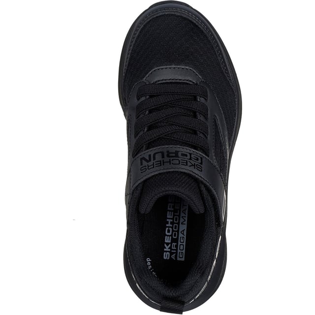 Play all day in comfort with Skechers GO RUN Elevate Sporty Spectacular. This sporty design features a mesh and synthetic upper with stretch laces, an adjustable instep strap, and a breathable Skechers Air-Cooled Goga Mat comfort insole.