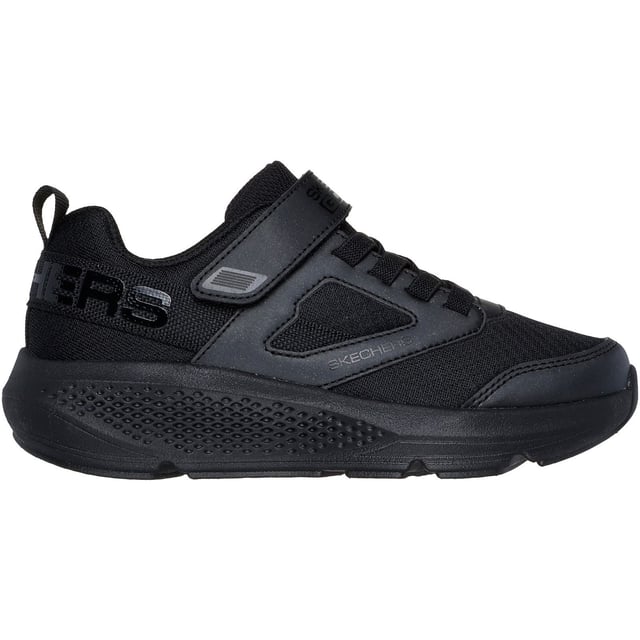 Play all day in comfort with Skechers GO RUN Elevate Sporty Spectacular. This sporty design features a mesh and synthetic upper with stretch laces, an adjustable instep strap, and a breathable Skechers Air-Cooled Goga Mat comfort insole.