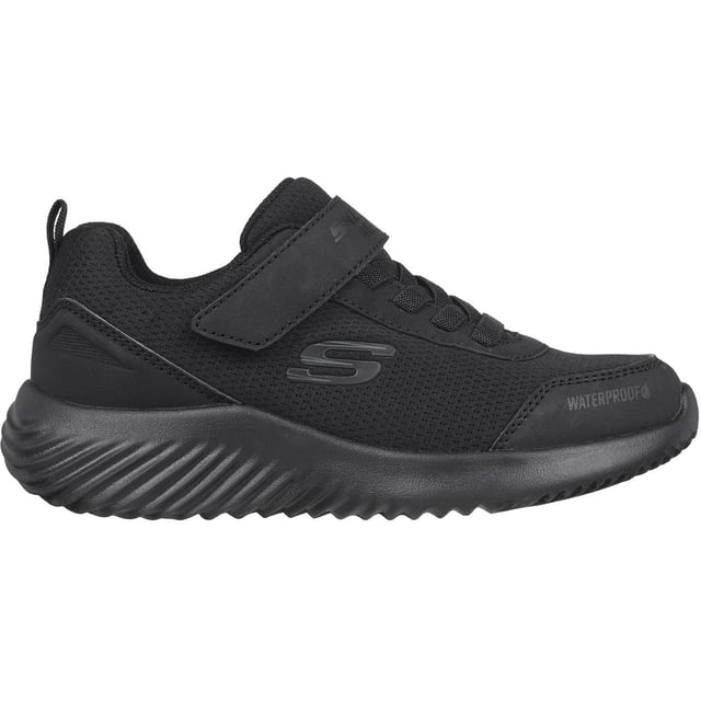 Splash-proof comfort and athletic style combine in Skechers Bounder - Dripper Drop. This lightweight waterproof sneaker features a mesh and synthetic upper with stretch laces, an adjustable instep strap, and a cushioned comfort insole.