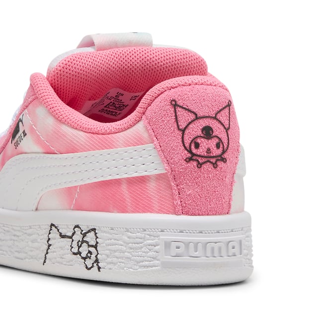 PRODUCT STORY: Say hello to the new PUMA x HELLO KITTY AND FRIENDS collection. Created for kids and adults, this collab combines classic streetwear vibes with Hello Kitty is cute, playful aesthetic. Taking inspiration from the bubblegum pop aesthetic of the â€˜00s, this collection is got glitter, glossy prints, and more. This special version of our Suede XL sneakers have their signature padded collar and tongue and chunky sole, plus a sweet tie-dye upper and printed midsole. Soft suede and a mesh lining keep little feet comfy. FEATURES & BENEFITS: The upper of the shoes is made with at least 50% recycled materials and the bottom is made with at least 10% recycled materials. DETAILS: Regular width; Textile upper; Elasticated closure for fast on-and-off; Rubber outsole; HELLO KITTY AND FRIENDS graphic details; PUMA Toddlers: Recommended for toddlers between 0 and 4 years; Delivered in exclusive special packaging.