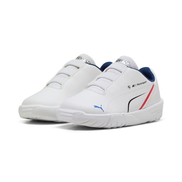 PRODUCT STORY: Unleash your inner racer with PUMA's BMW M Motorsport Drift Cat 11. Featuring BMW's iconic colours, a sleek synthetic upper, and a durable rubber sole, these kicks are perfect for fans who crave style and performance. Feel the thrill! FEATURES & BENEFITS: The upper of the shoes is made with at least 20% recycled materials. DETAILS: Regular width; Synthetic upper; Elasticated closure for quick on-and-off; Rubber outsole; Iconic BMW M Motorsport colours; PUMA Toddlers: Recommended for toddlers between 0 and 4 years.