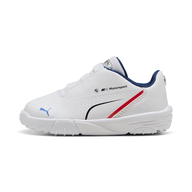 PRODUCT STORY: Unleash your inner racer with PUMA's BMW M Motorsport Drift Cat 11. Featuring BMW's iconic colours, a sleek synthetic upper, and a durable rubber sole, these kicks are perfect for fans who crave style and performance. Feel the thrill! FEATURES & BENEFITS: The upper of the shoes is made with at least 20% recycled materials. DETAILS: Regular width; Synthetic upper; Elasticated closure for quick on-and-off; Rubber outsole; Iconic BMW M Motorsport colours; PUMA Toddlers: Recommended for toddlers between 0 and 4 years.