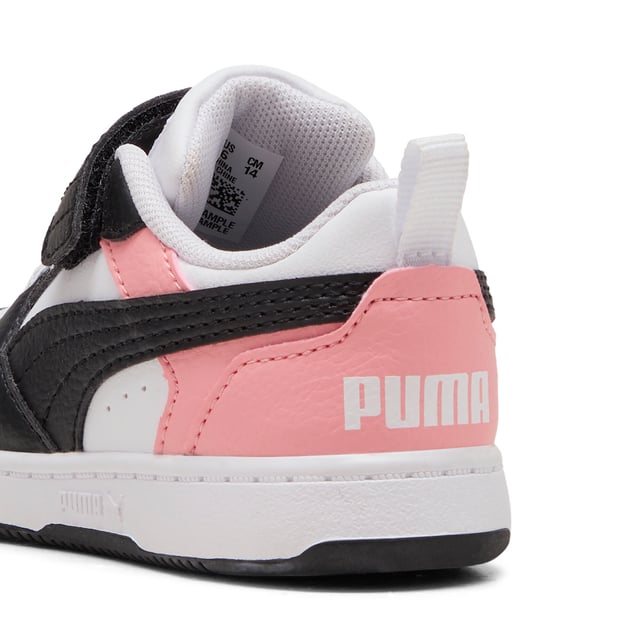 PUMA Baby Unisex PUMA Rebound v6 Lo Sneakers PRODUCT STORY: A retro-style basketball shoe retooled for a new generation. The Rebound v6 Low features a low-cut silhouette, making it ideal for your youngster's off-court look. All-day cushioning is provided thanks to the rubber midsole and soft sockliner. FEATURES & BENEFITS: The upper of the shoes is made with at least 20% recycled materials and the bottom is made with at least 10% recycled materials. DETAILS: Mid-cut collar; Synthetic upper; Rubber midsole; Rubber outsole; PUMA Toddlers: Recommended for toddlers between 0 and 4 years; 94.26% Synthetic, 5.74% Textile.