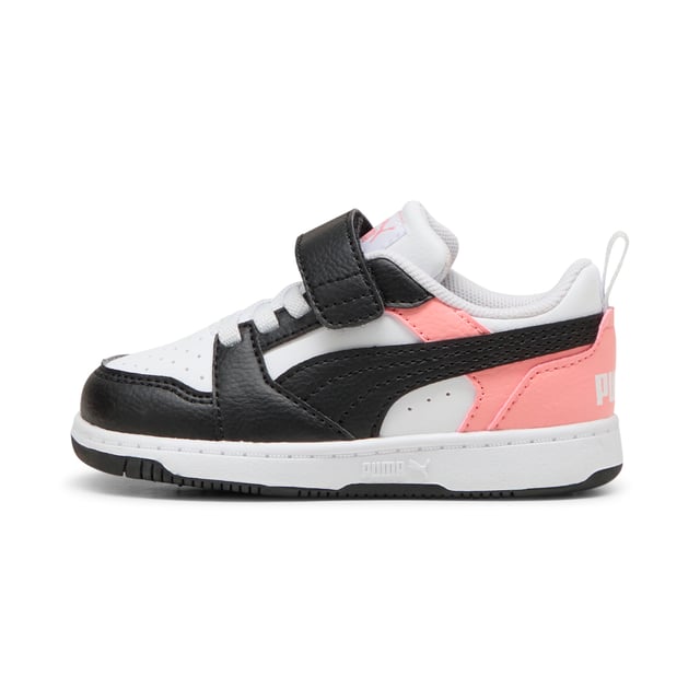 PUMA Baby Unisex PUMA Rebound v6 Lo Sneakers PRODUCT STORY: A retro-style basketball shoe retooled for a new generation. The Rebound v6 Low features a low-cut silhouette, making it ideal for your youngster's off-court look. All-day cushioning is provided thanks to the rubber midsole and soft sockliner. FEATURES & BENEFITS: The upper of the shoes is made with at least 20% recycled materials and the bottom is made with at least 10% recycled materials. DETAILS: Mid-cut collar; Synthetic upper; Rubber midsole; Rubber outsole; PUMA Toddlers: Recommended for toddlers between 0 and 4 years; 94.26% Synthetic, 5.74% Textile.