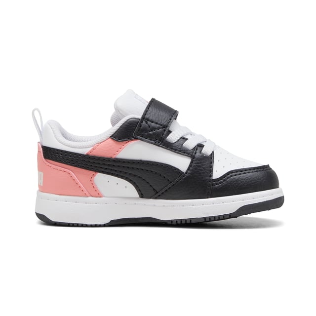 PUMA Baby Unisex PUMA Rebound v6 Lo Sneakers PRODUCT STORY: A retro-style basketball shoe retooled for a new generation. The Rebound v6 Low features a low-cut silhouette, making it ideal for your youngster's off-court look. All-day cushioning is provided thanks to the rubber midsole and soft sockliner. FEATURES & BENEFITS: The upper of the shoes is made with at least 20% recycled materials and the bottom is made with at least 10% recycled materials. DETAILS: Mid-cut collar; Synthetic upper; Rubber midsole; Rubber outsole; PUMA Toddlers: Recommended for toddlers between 0 and 4 years; 94.26% Synthetic, 5.74% Textile.