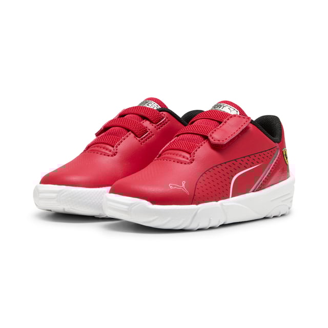 PRODUCT STORY: Unleash your inner speedster with PUMA's Ferrari collaboration. Sleek synthetic upper, rubber sole, and Ferrari's iconic colours make every step a statement. Perfect for those who live life in the fast lane and love to stand out. FEATURES & BENEFITS: The upper of the shoes is made with at least 20% recycled materials. DETAILS: Regular width; Synthetic upper; Elasticated closure for quick on-and-off; Rubber outsole; Iconic Scuderia Ferrari colours; PUMA Toddlers: Recommended for toddlers between 0 and 4 years.