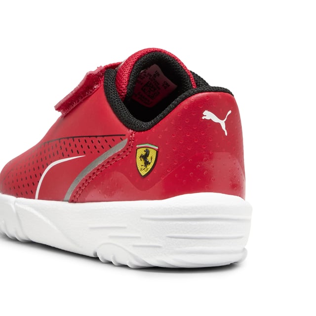 PRODUCT STORY: Unleash your inner speedster with PUMA's Ferrari collaboration. Sleek synthetic upper, rubber sole, and Ferrari's iconic colours make every step a statement. Perfect for those who live life in the fast lane and love to stand out. FEATURES & BENEFITS: The upper of the shoes is made with at least 20% recycled materials. DETAILS: Regular width; Synthetic upper; Elasticated closure for quick on-and-off; Rubber outsole; Iconic Scuderia Ferrari colours; PUMA Toddlers: Recommended for toddlers between 0 and 4 years.