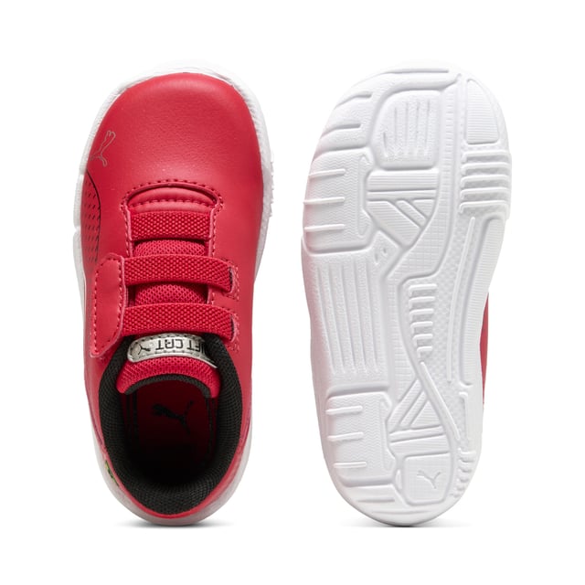 PRODUCT STORY: Unleash your inner speedster with PUMA's Ferrari collaboration. Sleek synthetic upper, rubber sole, and Ferrari's iconic colours make every step a statement. Perfect for those who live life in the fast lane and love to stand out. FEATURES & BENEFITS: The upper of the shoes is made with at least 20% recycled materials. DETAILS: Regular width; Synthetic upper; Elasticated closure for quick on-and-off; Rubber outsole; Iconic Scuderia Ferrari colours; PUMA Toddlers: Recommended for toddlers between 0 and 4 years.