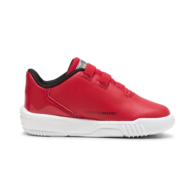PRODUCT STORY: Unleash your inner speedster with PUMA's Ferrari collaboration. Sleek synthetic upper, rubber sole, and Ferrari's iconic colours make every step a statement. Perfect for those who live life in the fast lane and love to stand out. FEATURES & BENEFITS: The upper of the shoes is made with at least 20% recycled materials. DETAILS: Regular width; Synthetic upper; Elasticated closure for quick on-and-off; Rubber outsole; Iconic Scuderia Ferrari colours; PUMA Toddlers: Recommended for toddlers between 0 and 4 years.