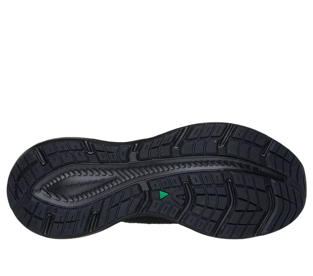 Skechers Edgeridge Dames Zwarte Sneakers Skechers Hands Free Slip-ins®. Deze milieuvriendelijke, veganistische sportsneaker is gemaakt van gerecyclede materialen en heeft een ademend stretchgebreid bovenwerk met vaste stretchveters voor gemakkelijk aantrekken. Ontworpen voor de hele dag ondersteuning, het bevat een goed gedempte tussenzool en een Skechers Air-Cooled Memory Foam® inlegzool voor superieur comfort en luchtcirculatie. Perfect voor wandelen, reizen en dagelijks gebruik.