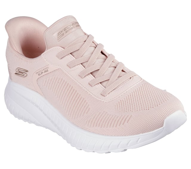 Step into effortless style with Skechers Hands Free Slip-ins®. This fashionable slip-on sneaker features an engineered knit upper with stretch laces for a secure, sock-like fit. Designed with Skechers’ exclusive Heel Pillow™ for added heel support and stability, it also includes a cushioned Skechers Memory Foam™ insole for long-lasting comfort. Perfect for everyday wear, walking, or travel, this easy-on style blends modern design wth all day support.