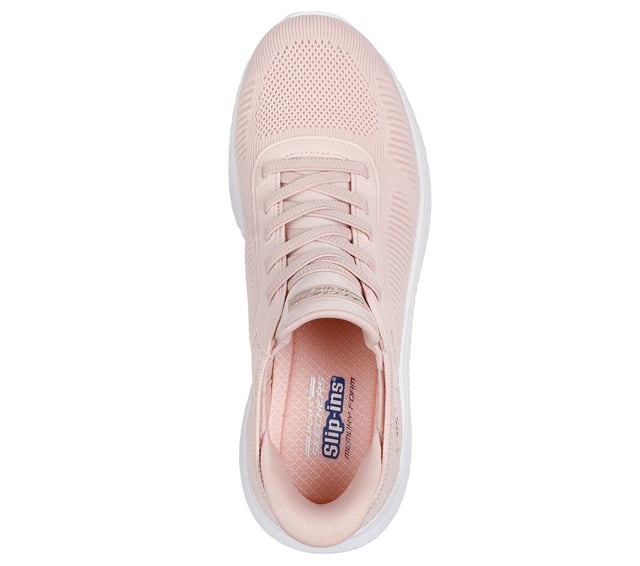 Step into effortless style with Skechers Hands Free Slip-ins®. This fashionable slip-on sneaker features an engineered knit upper with stretch laces for a secure, sock-like fit. Designed with Skechers’ exclusive Heel Pillow™ for added heel support and stability, it also includes a cushioned Skechers Memory Foam™ insole for long-lasting comfort. Perfect for everyday wear, walking, or travel, this easy-on style blends modern design wth all day support.