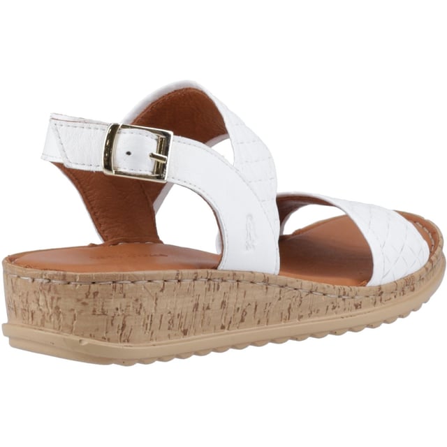 Hush Puppies Ebony Woven Leather Women's White Sandals With it's luxurious leather upper with woven strap detail the Ebony will elevate your summer style, whilst the cushioned insole and lightweight outsole will keep you light on your feet all day long